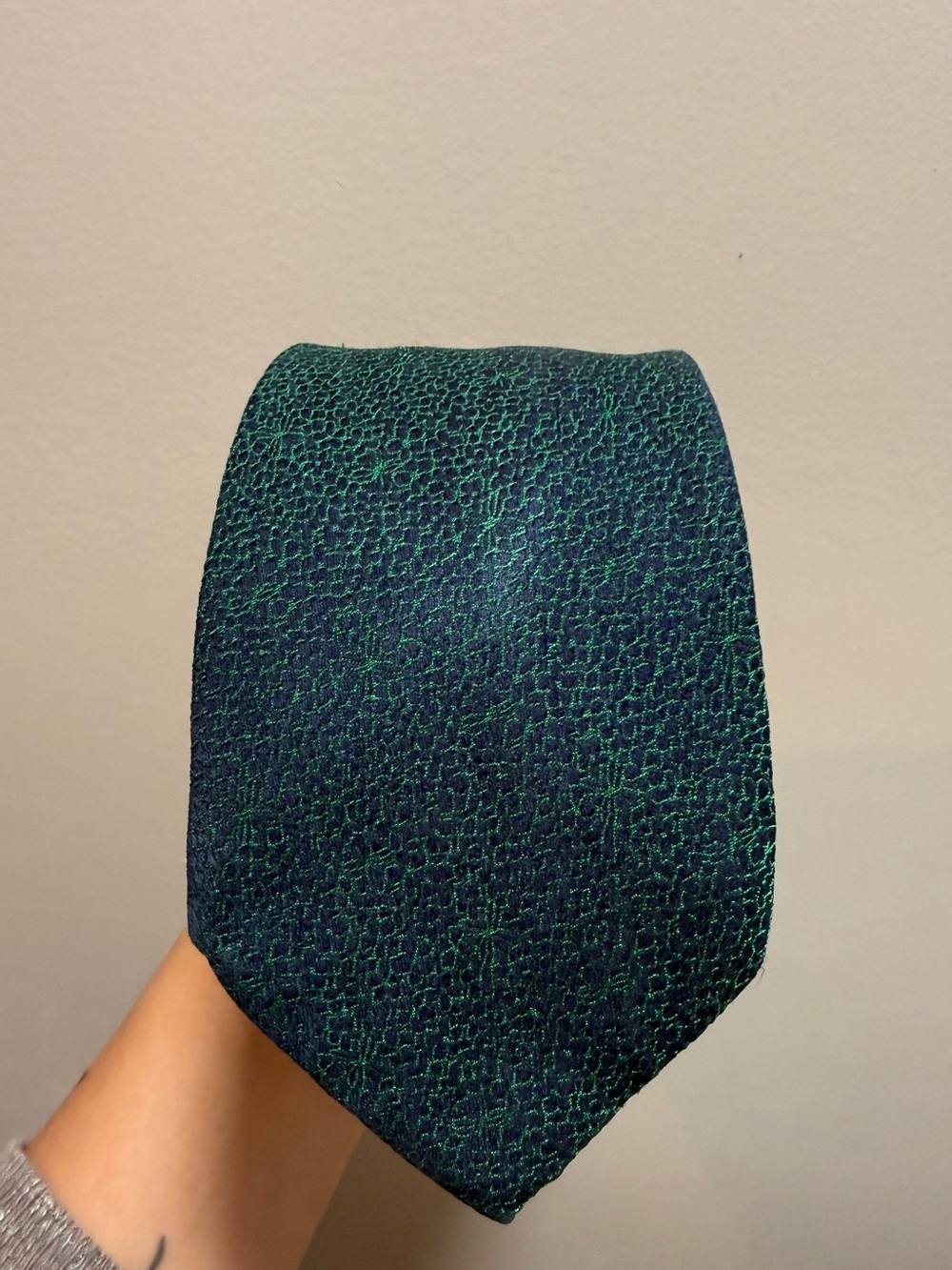 Charles Tyrwhitt Blue Green Duo chrome effect Textured Tie